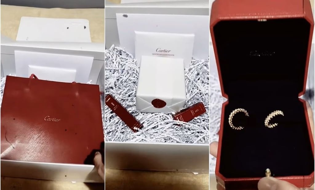 El joven que compró aretes Cartier en 237 pesos hace 'unboxing'