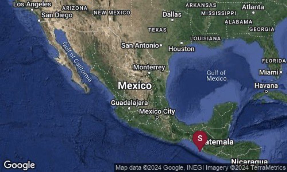 Reportan sismo de 6.2 en Ciudad Hidalgo, Chiapas