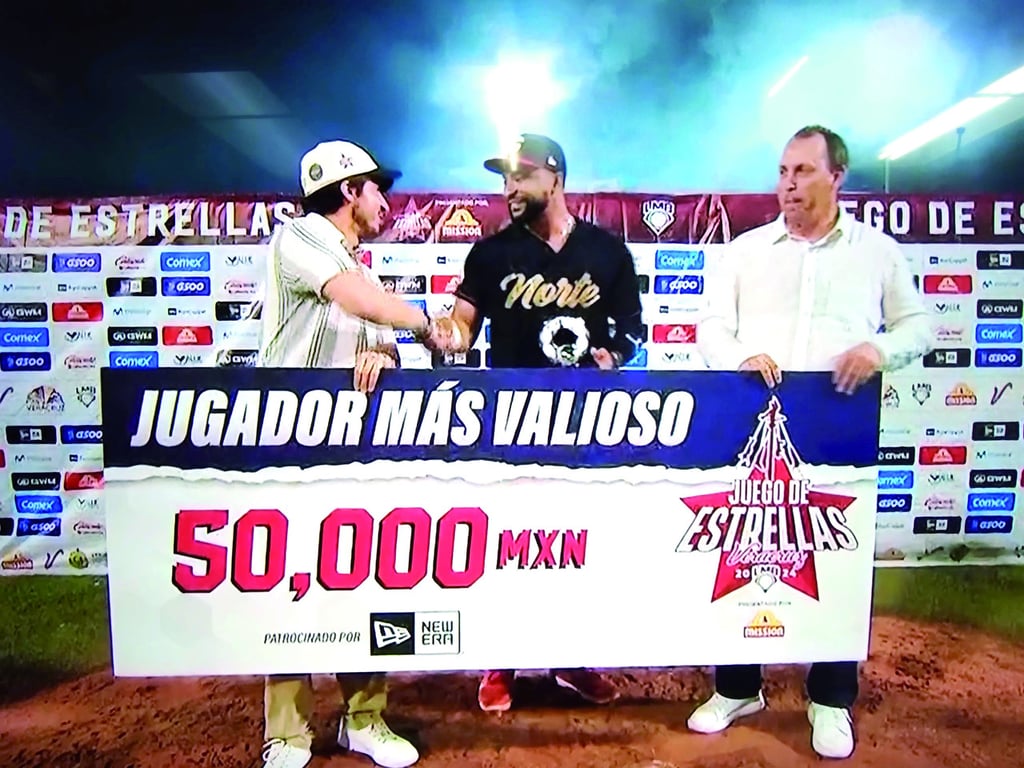 Premio. El jugador de Caliente, James Nelson, se llevó 50 mil pesos, al ser el Jugador Más Valioso del Juego de Estrellas de la LMB.