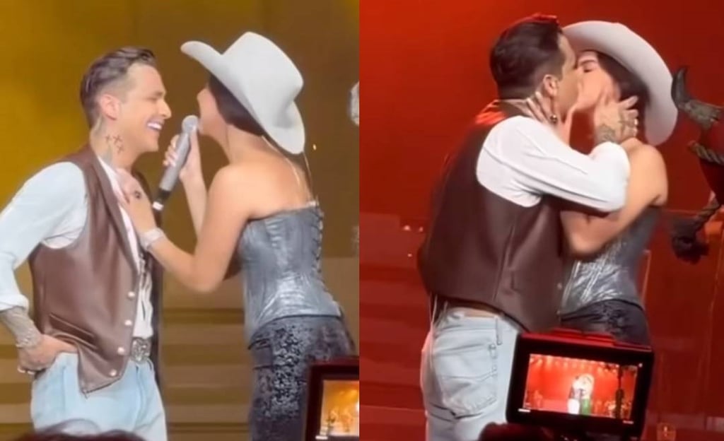 VIDEO: Ángela Aguilar y Nodal revientan las redes por su primer beso en un concierto
