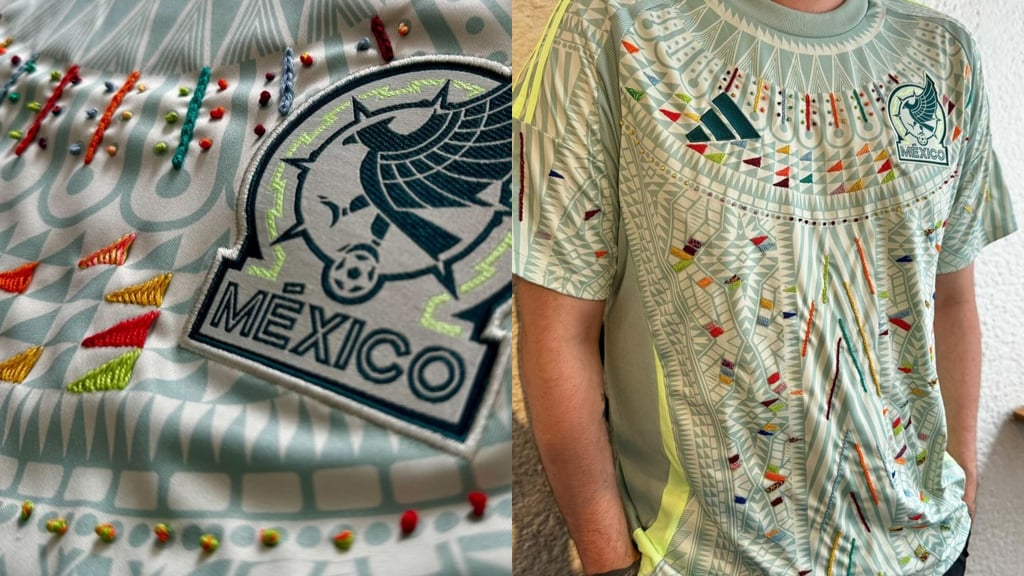 Artesanas mexicanas hacen bordado en camiseta de la Selección Mexicana