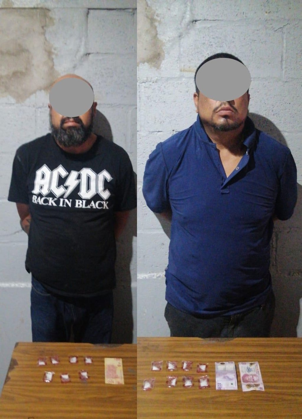 Labor. Dos presuntos narcomenudistas fueron asegurados con 'cristal' por policías estatales en Gómez Palacio.