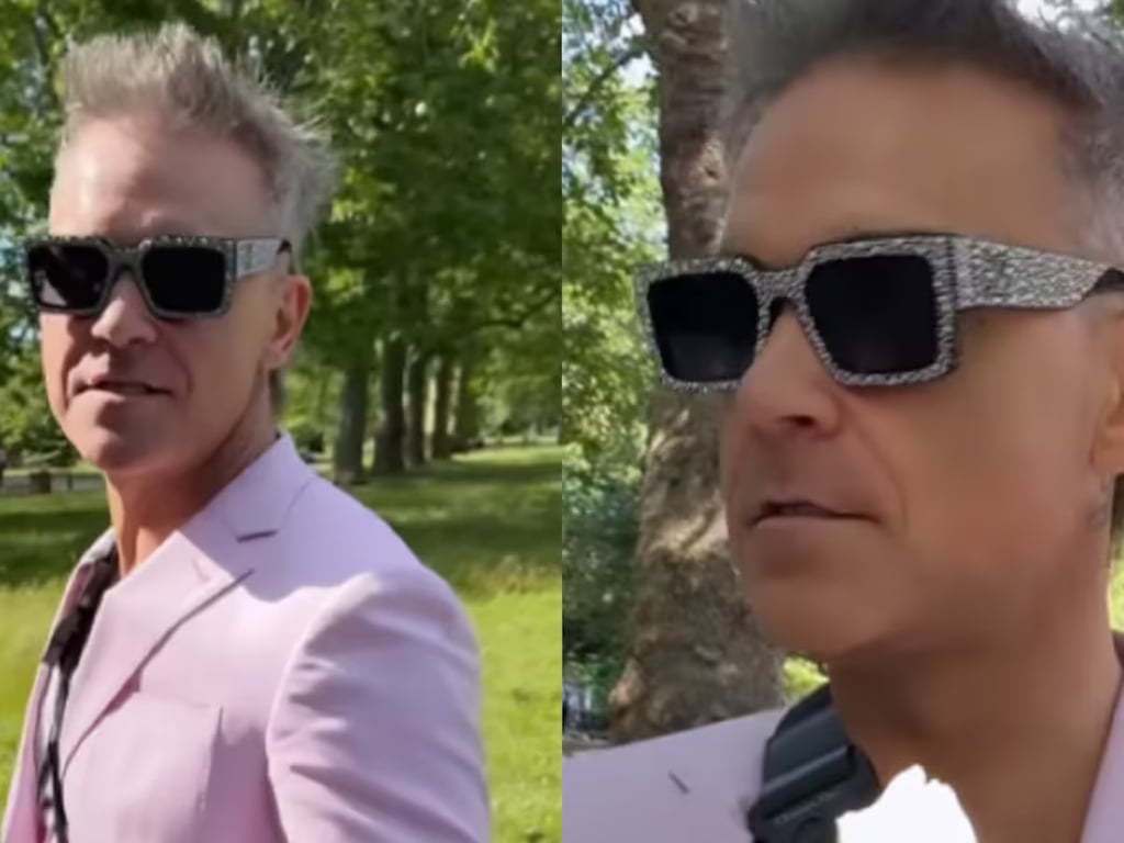 Robbie Williams pasa desapercibido en un parque de Londres | VIDEO