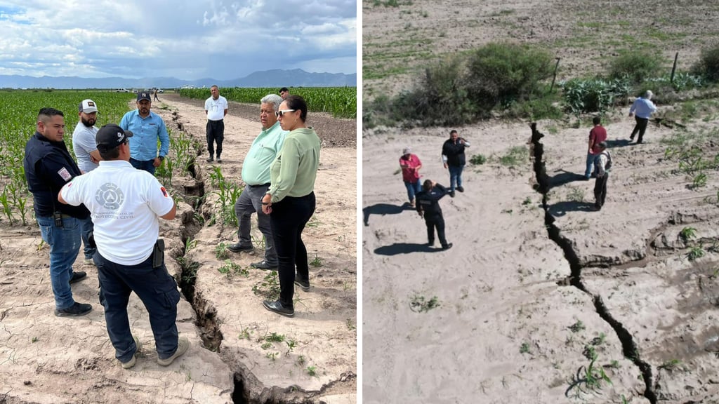 Grieta en Nuevo Ideal: Buscan determinar causas; ya está en Durango Cenapred