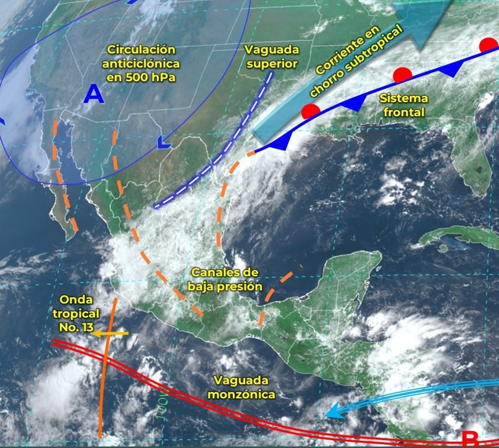 Clima. Los próximos días, en la ciudad de Durango serán soleados, como lo muestra el mapa del SMN.