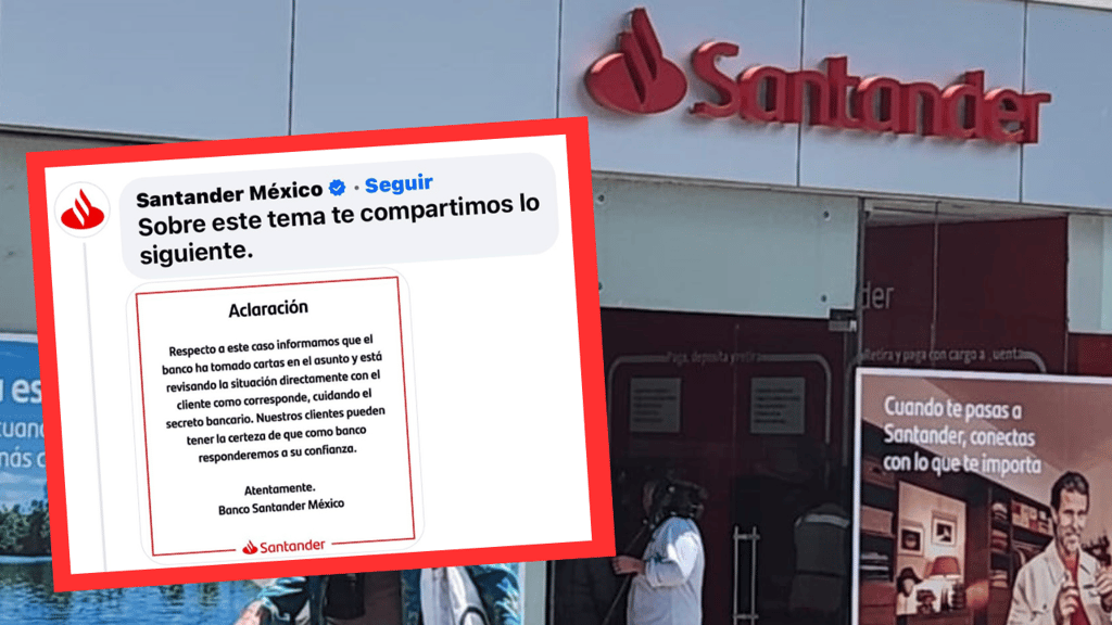 Santander responde, en redes, a 'desaparición' de dinero en cuenta de Durango