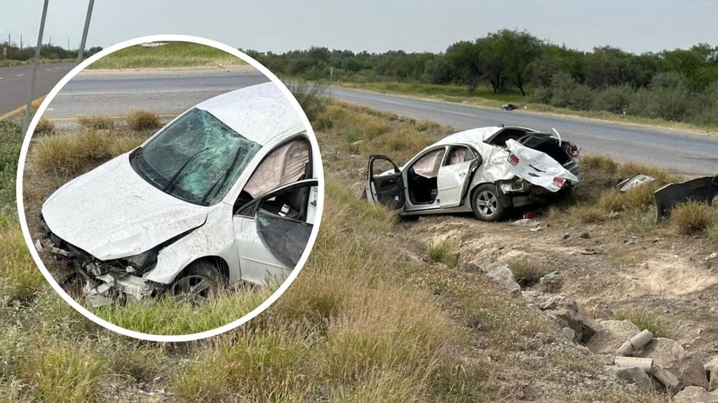 Cuatro miembros de una familia resultan lesionados al volcar en Bermejillo