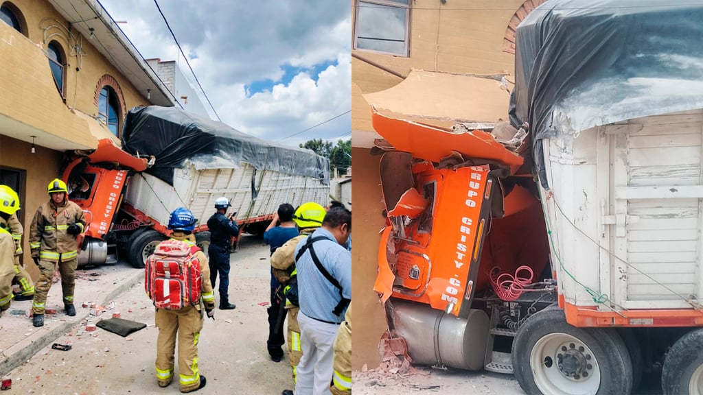 Tráiler se quedó sin frenos e impactó contra un domicilio | VIDEO