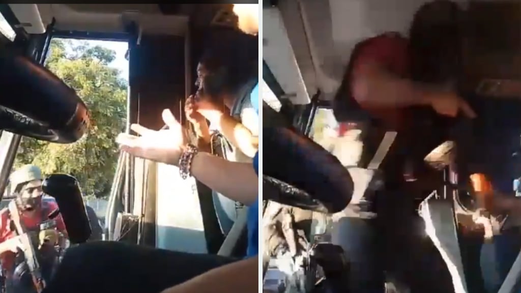 Sujetos armados suben a camión de pasajeros en Culiacán | VIDEO