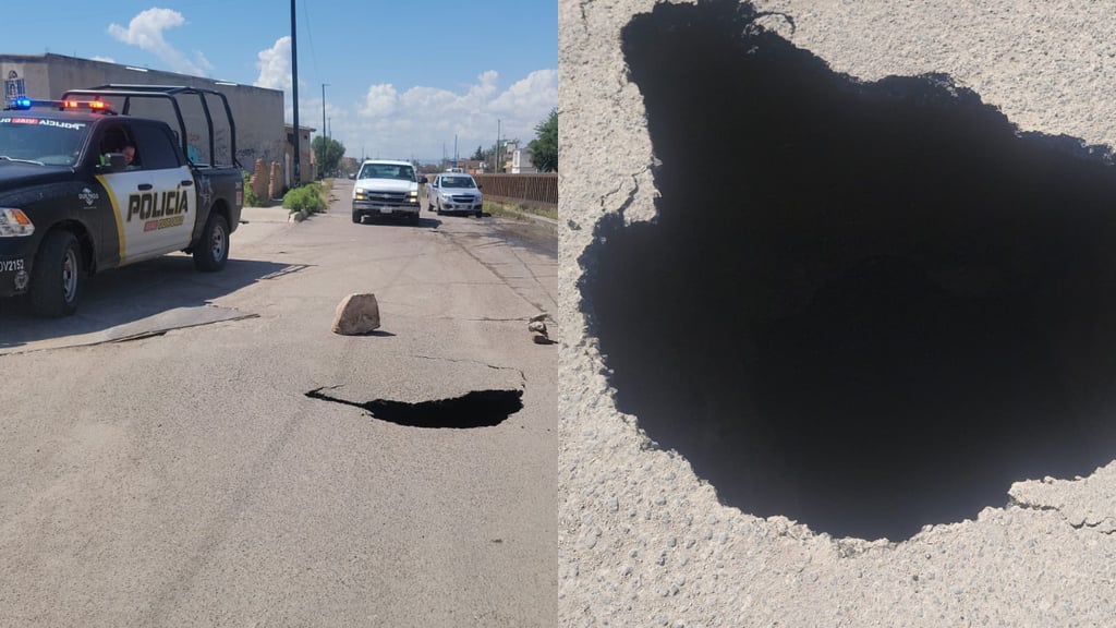 Pausan reparación de socavón en Dolores del Río