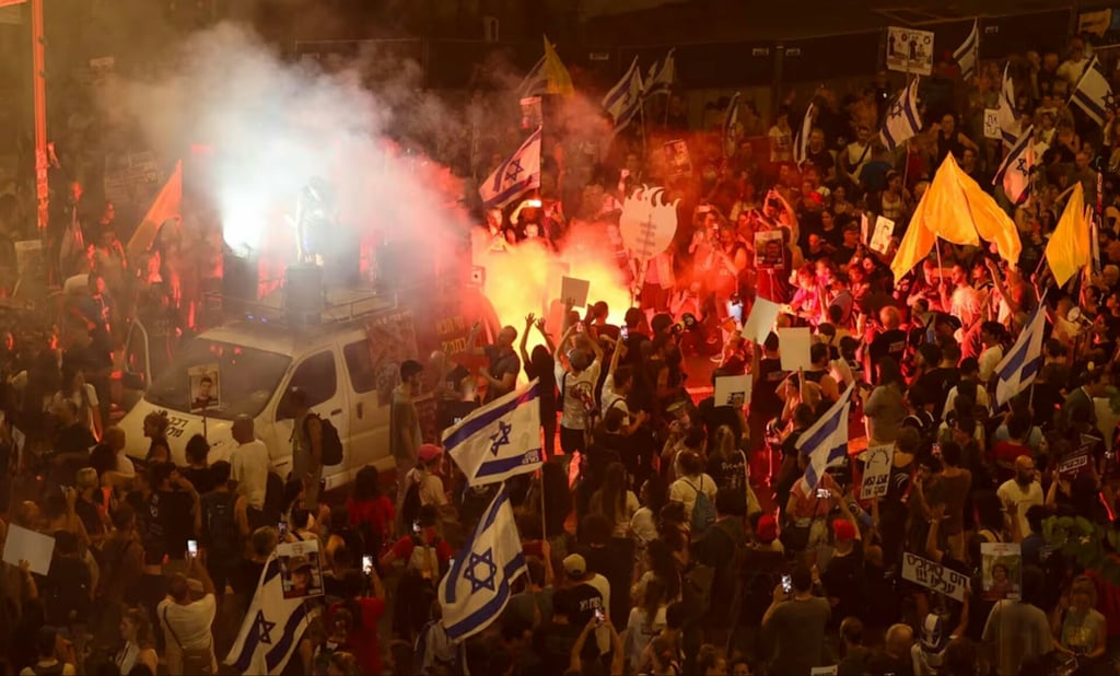 Israelíes se manifiestan en Tel-Aviv; exigen liberación de rehenes en Gaza