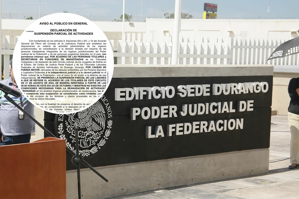 Seguirá el paro de labores en Durango de juzgados federales