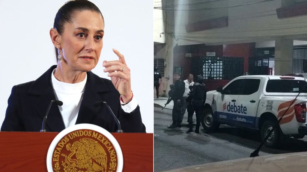 Condena Sheinbaum ataque del crimen organizado al diario El Debate