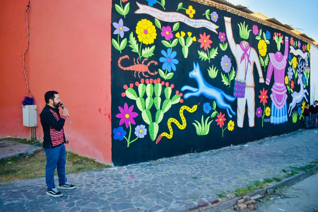 En mural, reflejan a pueblos originarios de Mezquital