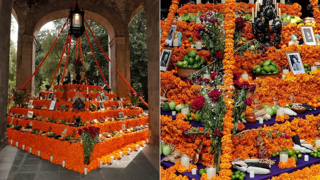 Muestra Claudia Sheinbaum la ofrenda que se colocó en Palacio Nacional