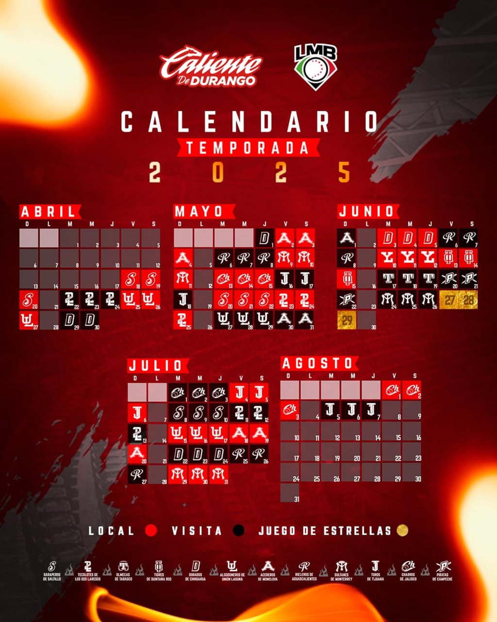 Caliente conoce su calendario