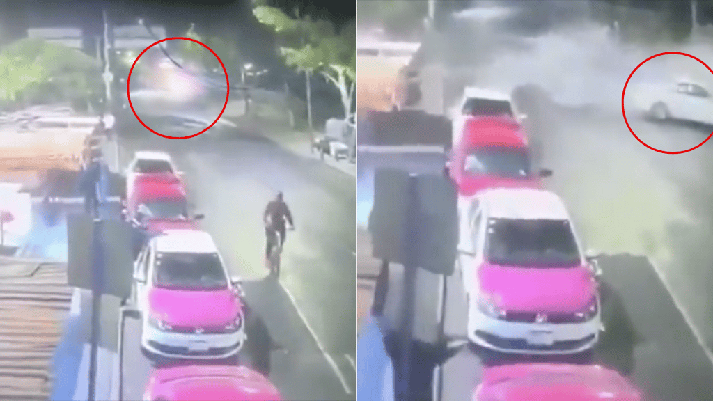 Así fue el accidente en el que un sujeto ebrio arrolló a 4 personas en una parada de autobuses | VIDEO