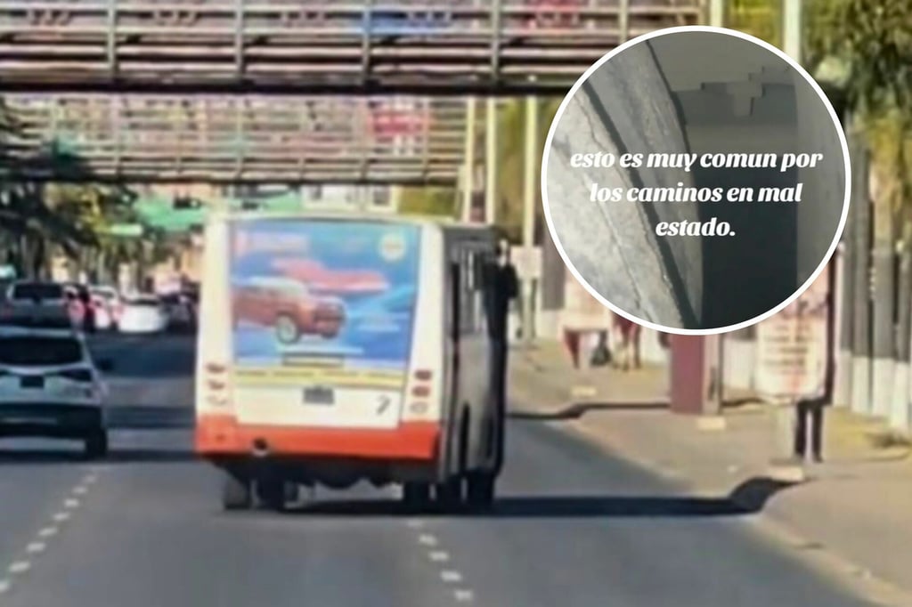 ¡Ni tan cansado!; Explican posible causa por la que camión transitaba ‘chueco’ en Durango | VIDEO