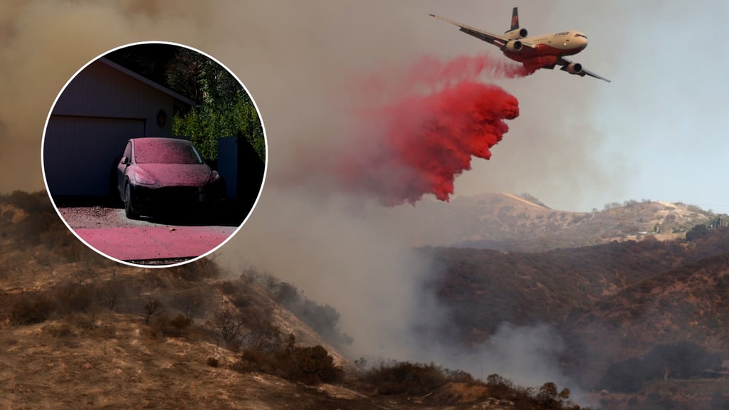 ¿Qué es y cómo funciona el 'polvo rosa' que usan en los incendios de California?