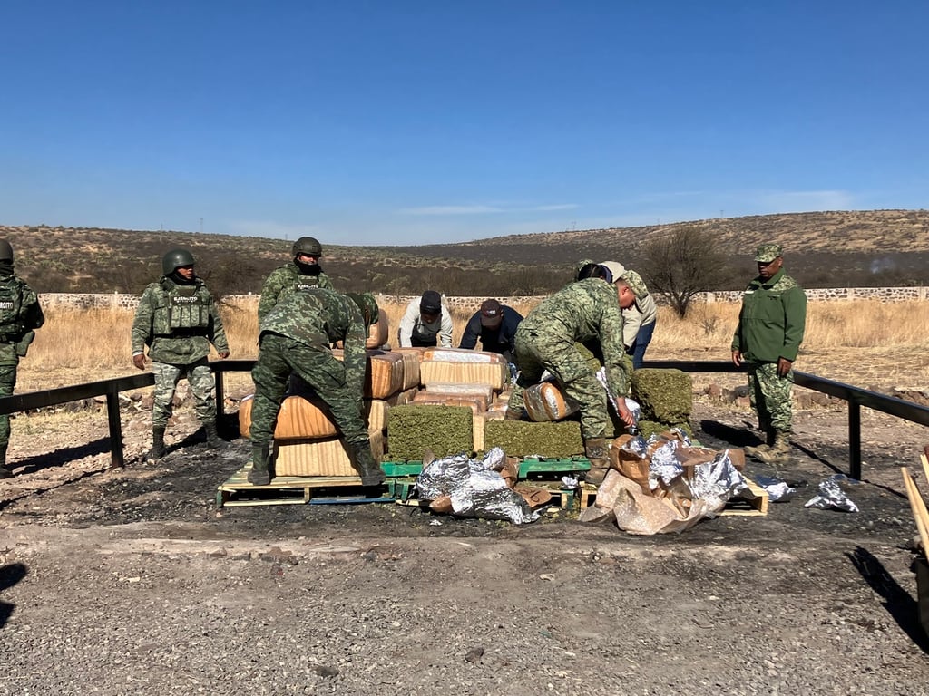 Incineraron más de 800 kilos de droga en Durango