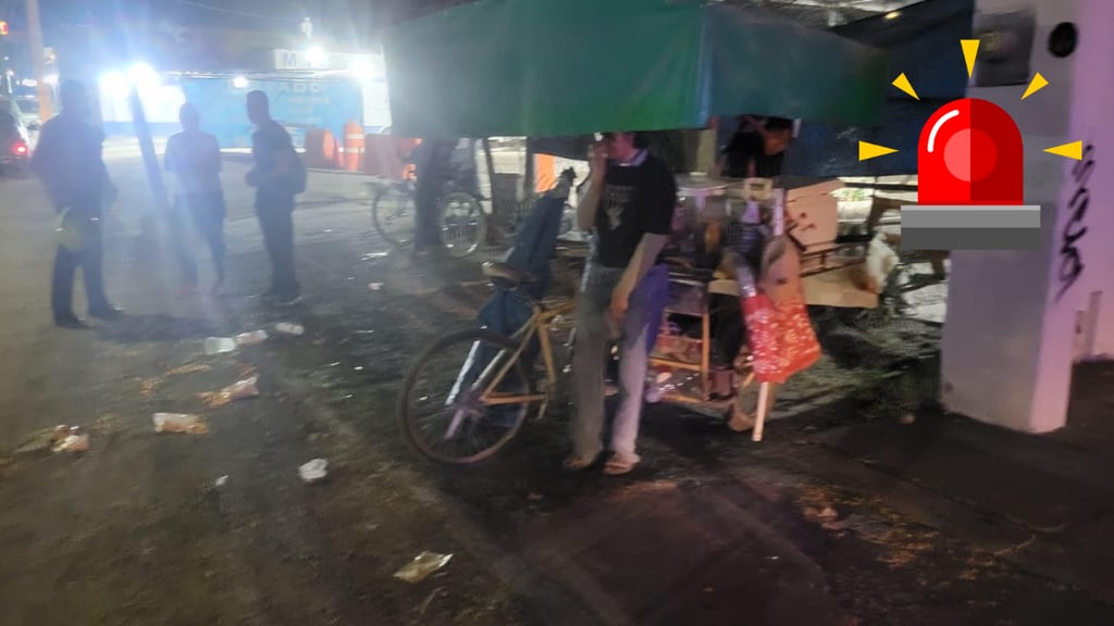 Vendedor en triciclo fue arrollado por un vehículo en Gómez Palacio; el responsable huyó