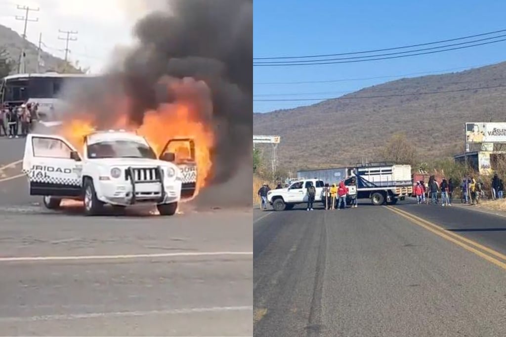 Desaparición de dos indígenas en Michoacán provoca incendio de patrullas y bloqueos
