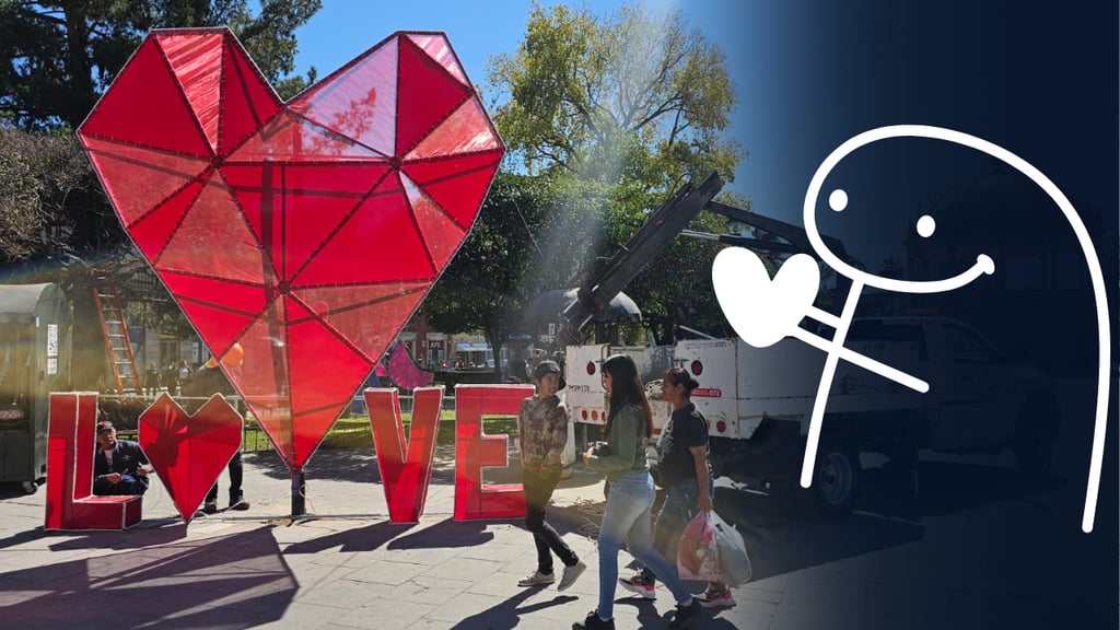 14 de febrero: cientos de corazones adornan el Centro de Durango