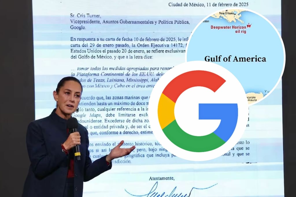 Golfo de América: Sheinbaum muestra respuesta de Google sobre cambio de nombre al Golfo