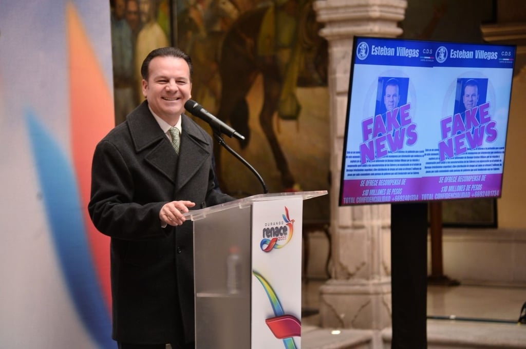 Postura. Las 'fake news' que han circulado en redes sociales no detendrán ni desestabilizarán el trabajo por Durango, aseguró el gobernador Esteban Villegas Villarreal.
