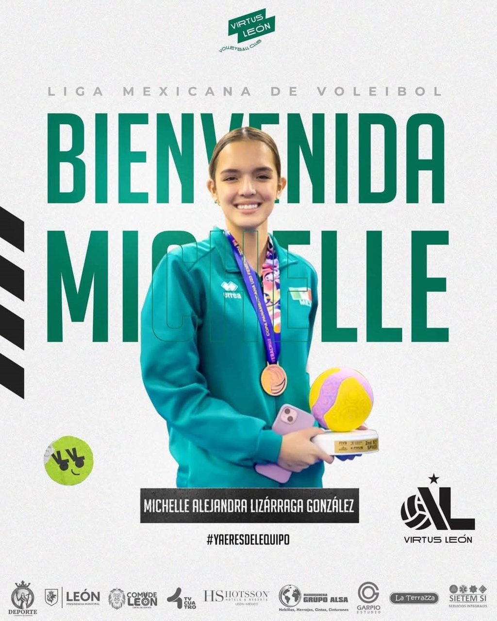 Refuerzo. Con la llegada de Michelle Lizárraga, Virtus Guanajuato refuerza su plantel de cara a la LMVF 2025.