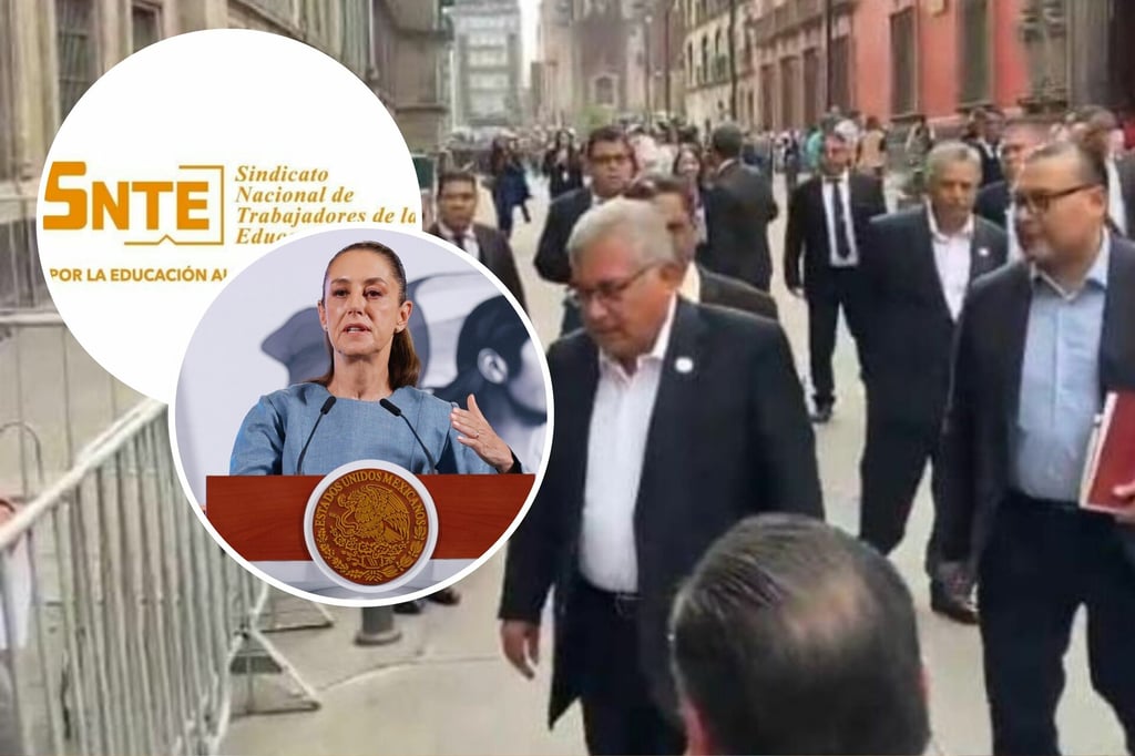 Líderes del SNTE se reúnen con Sheinbaum en Palacio Nacional