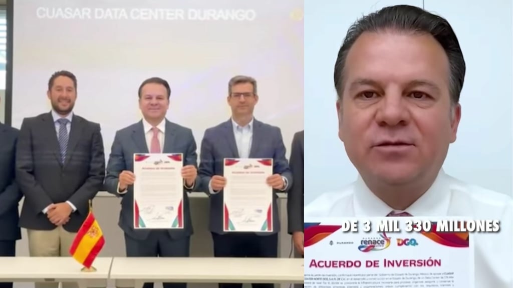 Desde Europa, gobernador anuncia inversión de 3 mil 300 mdd para segundo Data Center en Durango