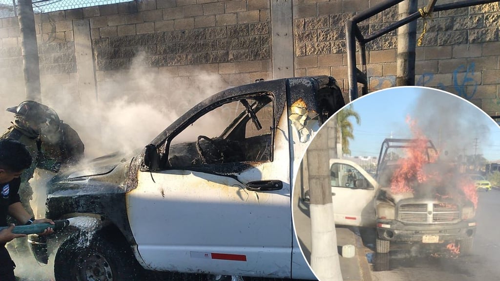 Se incendia una camioneta por avenida Jesús García; investigan las causas