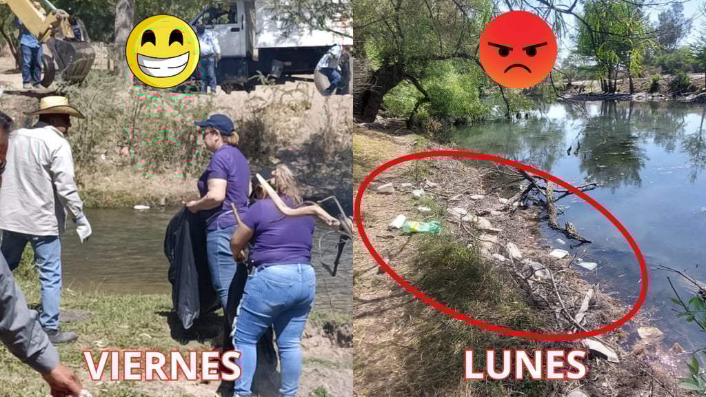 Río Tunal: campaña de limpieza fue en vano; en 48 horas, duranguenses volvieron a ensuciar