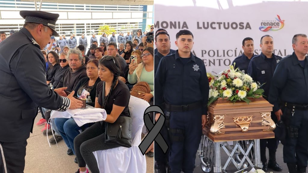 Despiden a Christian Adrián, policía estatal que murió en accidente en Puente Baluarte