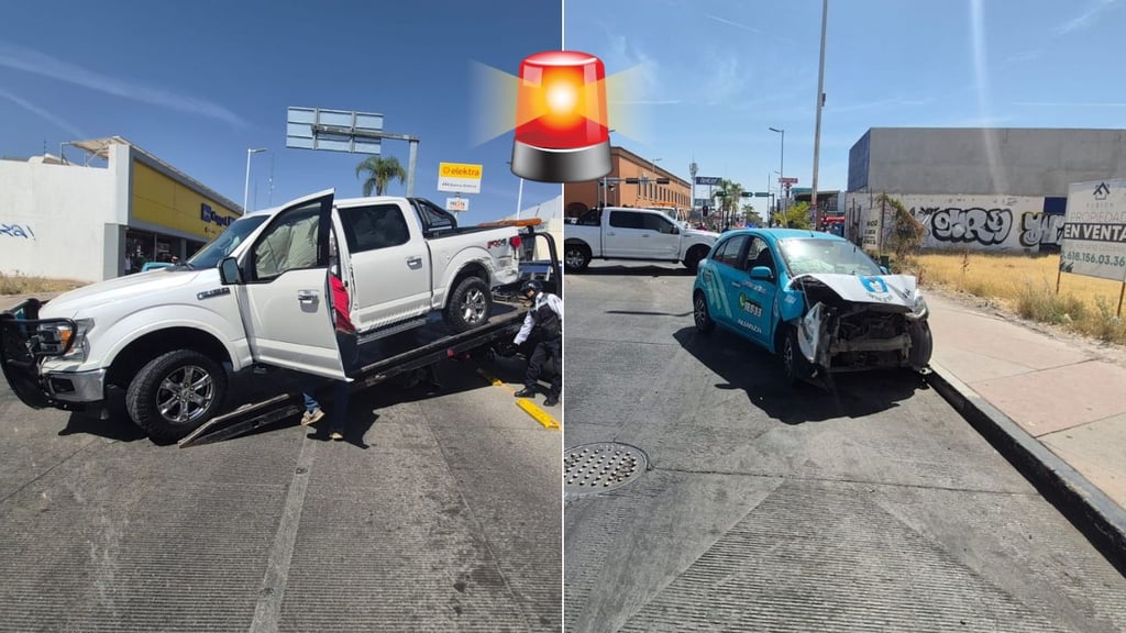 Tras no respetar luz roja en semáforo, camioneta ocasiona choque múltiple en 20 de Noviembre