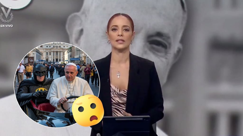 ¿En el 'batimóvil'? Periodista se confunde al hablar del papa Francisco en vivo | VIDEO