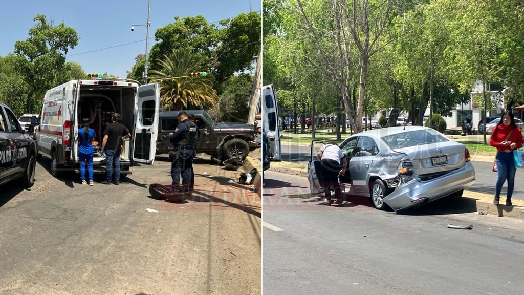 Choque de dos vehículos, un camión y una moto en Dolores del Río dejó dos lesionados