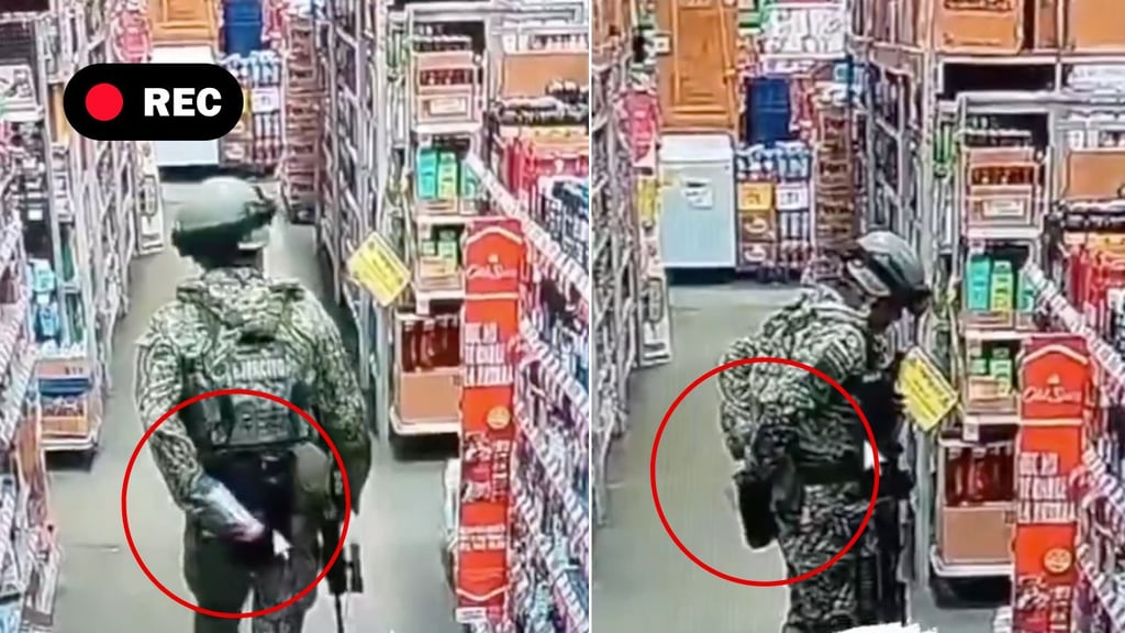 Captan a militar robando artículos en una tienda de autoservicio
