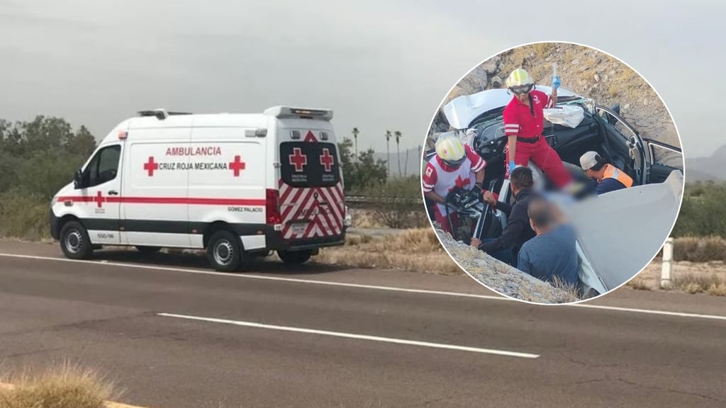 Volcadura en la Durango-Gómez Palacio dejó a un hombre sin vida y una mujer lesionada