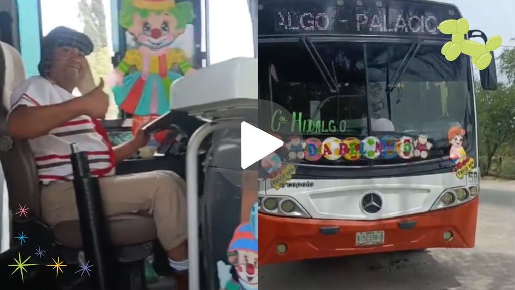 Chofer de ruta en Durango decora su camión para sorprender a usuarios por el Día del Niño