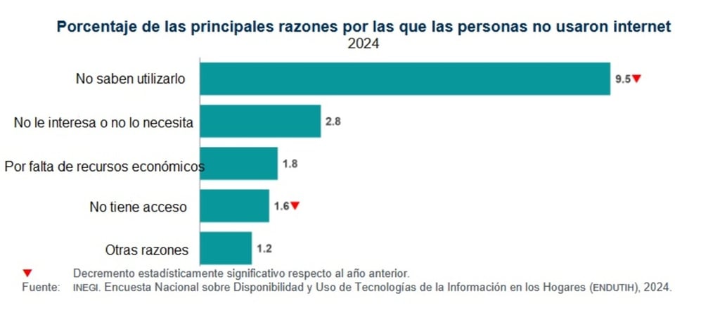 Motivos. La gente que no usa internet expresa sus principales razones de por qué no lo usan.