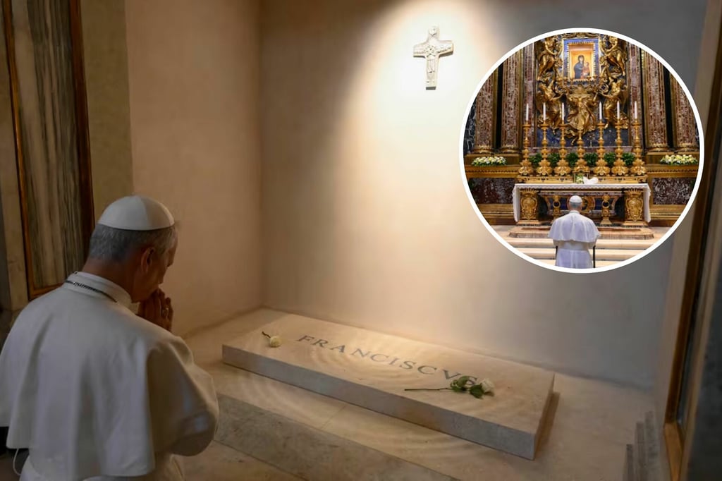León XIV: El papa visita la tumba de Francisco en la Basílica Santa María la Mayor de Roma