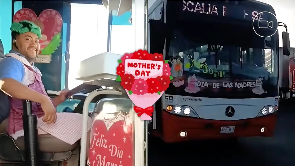 ¡Lo hizo de nuevo! Chofer duranguense celebra a las mamás con especial decoración | VIDEO