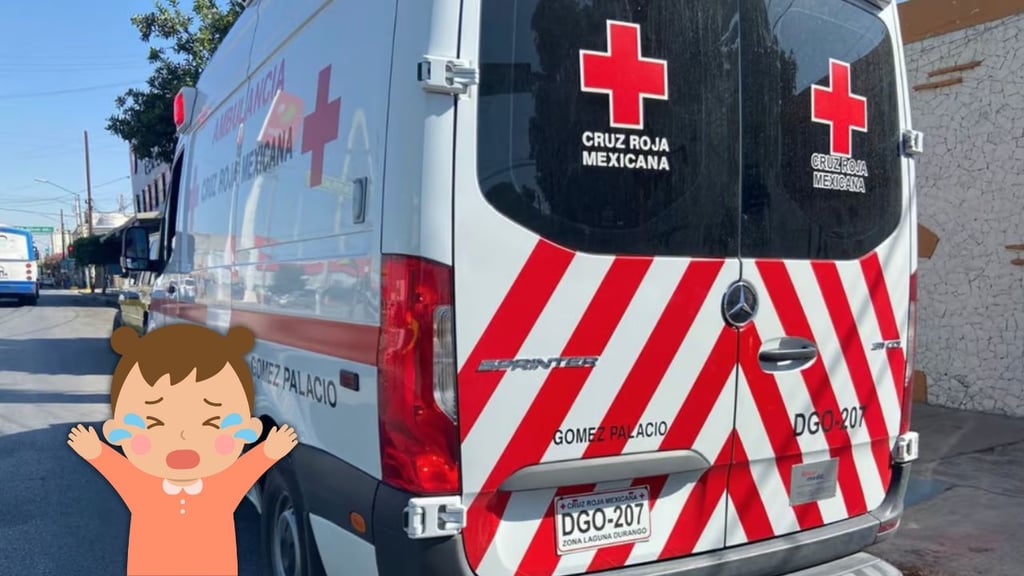 Niña de 2 años resultó con lesión en la cara al caer de su carriola en Gómez Palacio