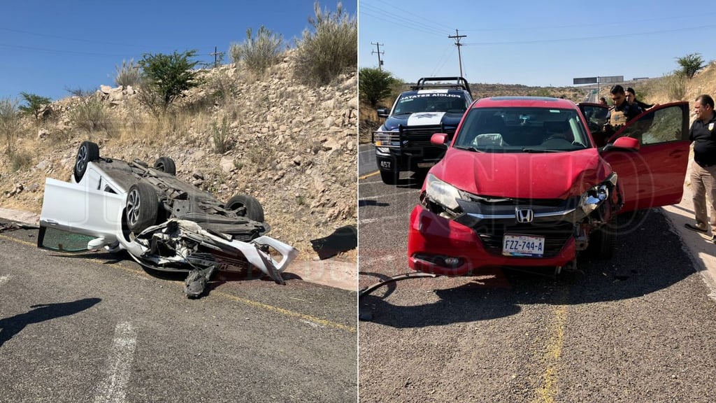 Choque-volcadura en el Libramiento de Durango dejó a dos mujeres lesionadas