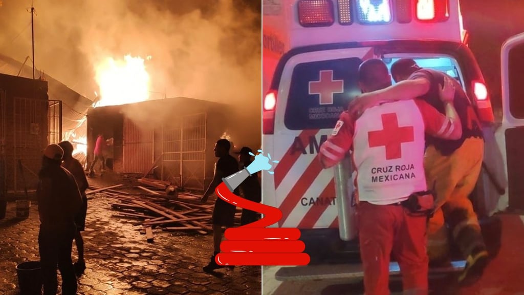 Incendio consume fábrica de cajas en Canatlán; 23 personas fueron auxiliadas