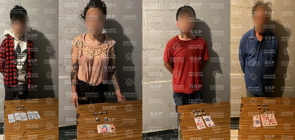 Arrestan a cuatro personas en posesión de cristal en Durango; hay una mujer