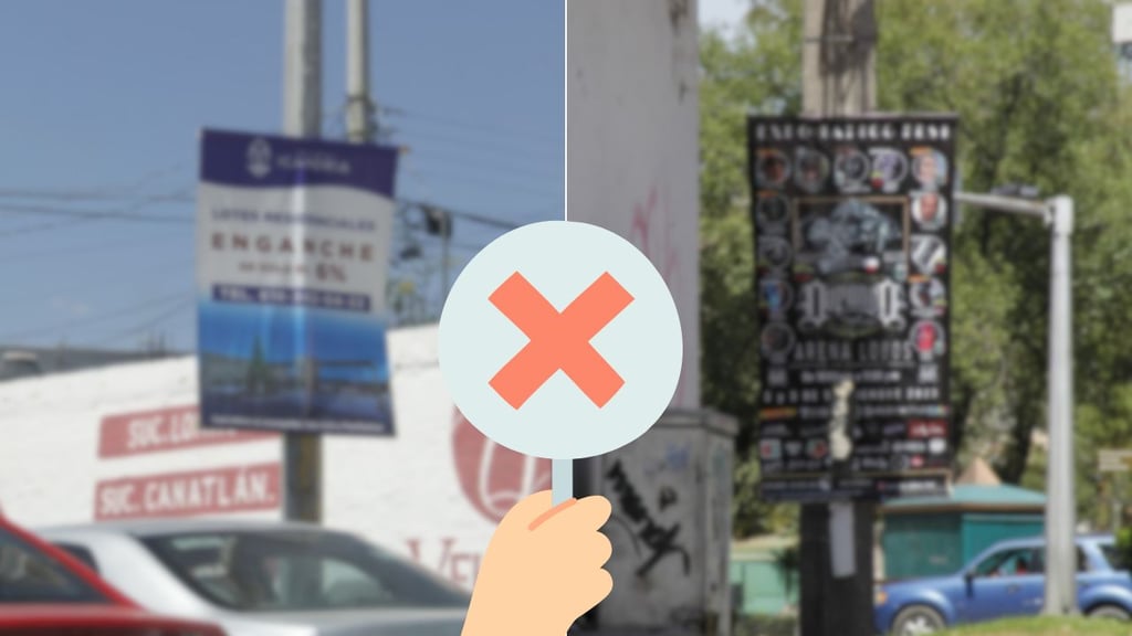 Colocar mamparas publicitarias está prohibido en Durango; realizan operativos para retirarlas