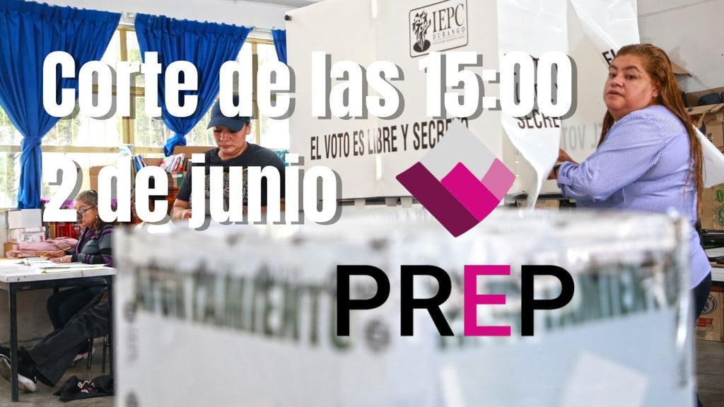 Resultados PREP por la presidencia municipal de Durango: corte de las 15:00 horas del 2 de junio